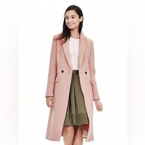 Banana Republic Blush Pink Double Breasted Wool Blend Coat (Size XS)